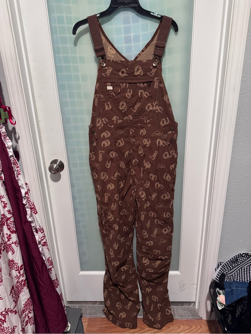 Duluth Trading Heirloom Gardening Overalls. Dark Roast Western Charm